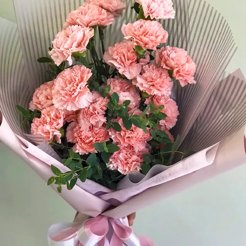 Букет из 5 розовых гвоздик